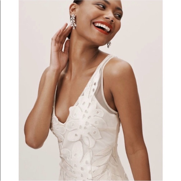 BHLDN Dresses & Skirts - BHLDN Elegant White Floral Wedding Dress